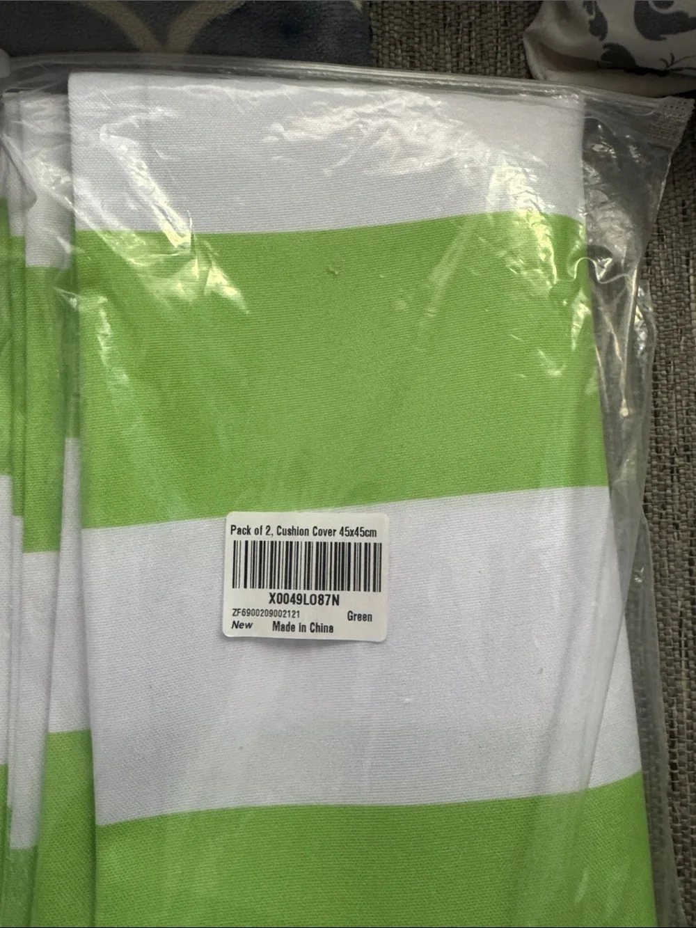 ***2/$15*** Bright Lime and White Stripe Pillow Covers - Set of 2